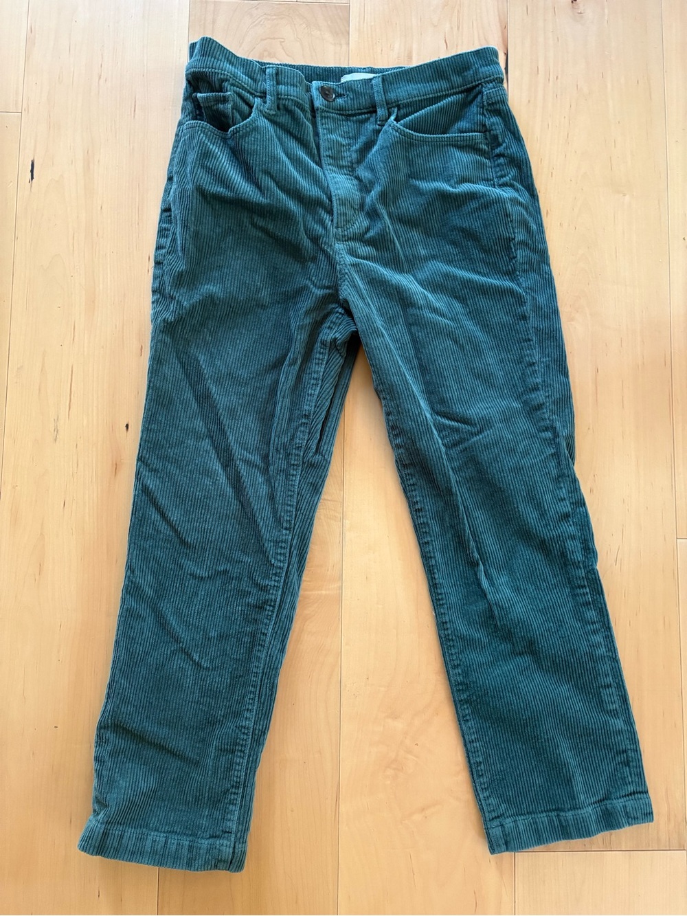 LOFT forest green straight leg corduroy pants